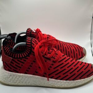 ADIDAS NMD R2 Primeknit CORE RED CORE BLACK WHITE FOOTWEAR BB2910 SIZE 9.5